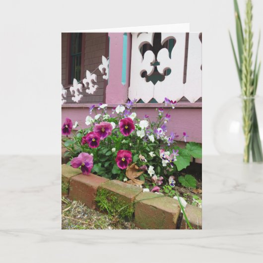 Pansieën en Fleur-de-lis - Martha's wijnkaartje Kaart (Voorkant)