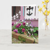 Pansieën en Fleur-de-lis - Martha's wijnkaartje Kaart (Gele Bloem)