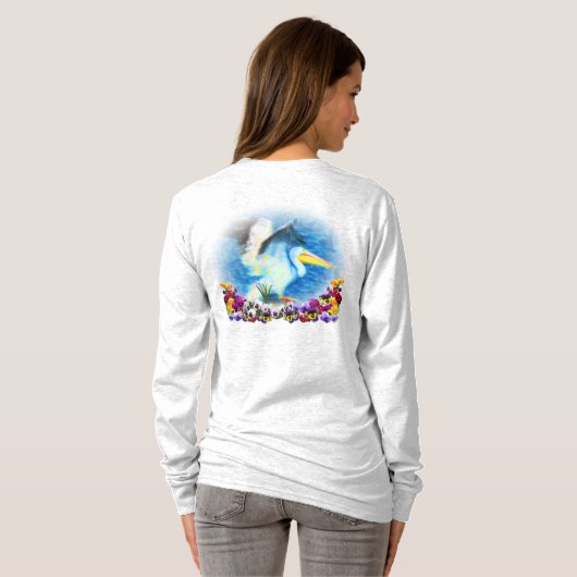 pansieën en T-shirt voor de pelikanen (Achterkant volledig)