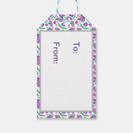 Pansiepatroon Cadeaulabel