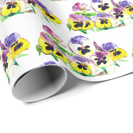 Pansiepersen Floral  tuinbouwpap Cadeaupapier (Rol Hoek)
