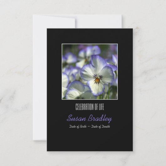 Pansies 2 Herdenking van de levensdenkdienst Kaart (Voorkant)