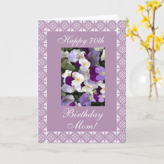 Pansies - 70ste verjaardag van moeder kaart (Gele Bloem)