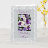 Pansies - 80ste verjaardag van moeder kaart (Gele Bloem)