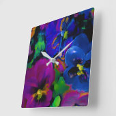 Pansies [abstract 2] vierkante klok (Hoek)