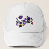 Pansies Afbeelding Logo met Pansy Trucker Pet (Voorkant)