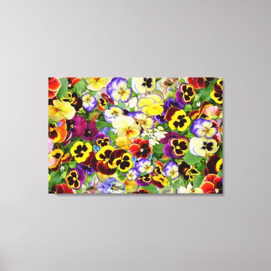 Pansies ~ Afdrukken met omhulde Canvas (Voorkant)