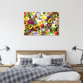 Pansies ~ Afdrukken met omhulde Canvas (Insitu (Slaapkamer))