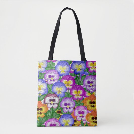 Pansies Allover Canvas tas (Voorkant)