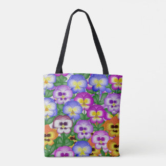 Pansies Allover Canvas tas