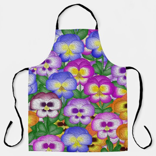 Pansies Allover Print Schort (Voorkant)