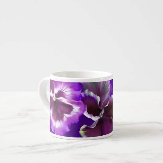 Pansies art gestileerde paarse espresso mok (Links)
