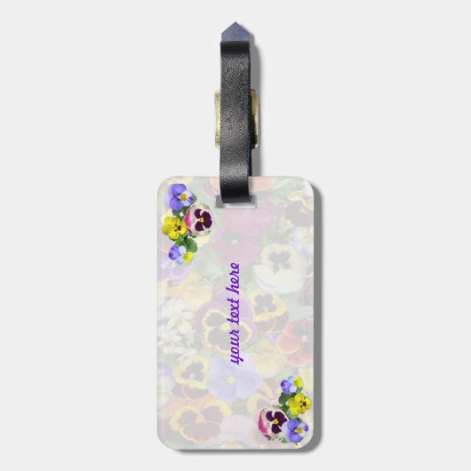 Pansies Bagagelabel (Achterkant verticaal)