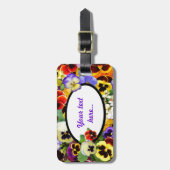  Pansies ~ Bagagelabel (Voorkant verticaal)