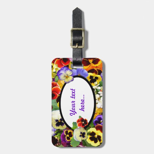 Pansies ~ Bagagelabel (Voorkant verticaal)