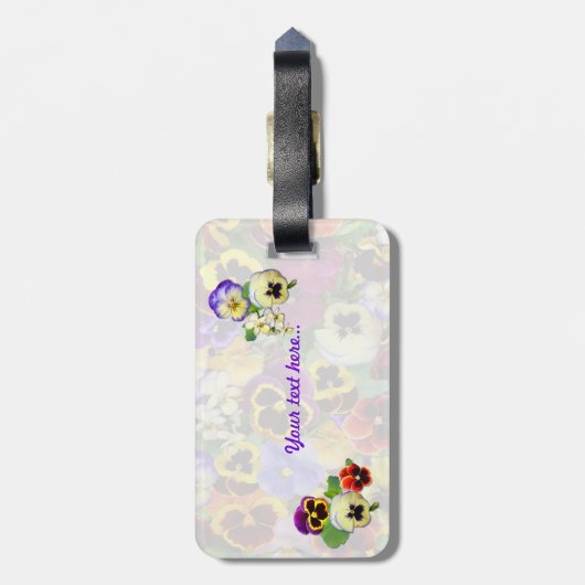  Pansies ~ Bagagelabel (Achterkant verticaal)