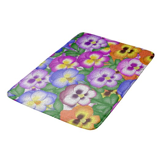 Pansies Bath Mat (Gekanteld)