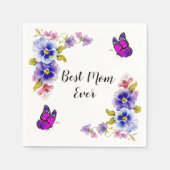 Pansies beste moeder ooit servetten (Voorkant)