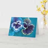 Pansies blauw bloemetjes voor dagelijks gebruik kaart (Gele Bloem)
