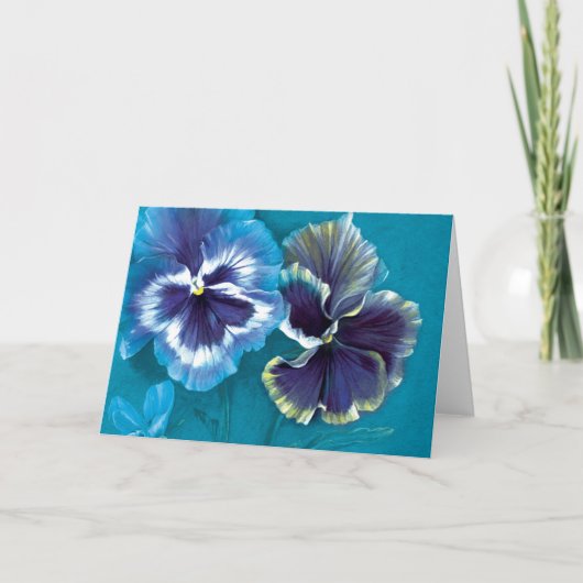 Pansies blauw bloemetjes voor dagelijks gebruik kaart (Voorkant)
