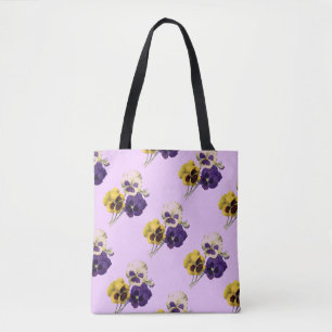  Pansies Bleke Canvas tas lavender