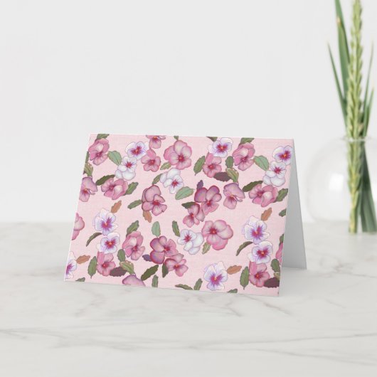 Pansies - Bleke Rozen Wenskaart Kaart (Voorkant)