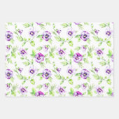 Pansies, bosbessen en tuinstengels geassorteerd inpakpapier vel (Voorkant)