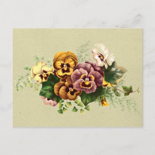  Pansies Bouquet Briefkaart (Voorkant)