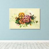  Pansies Bouquet Canvas Afdruk (Insitu (Houten vloer))