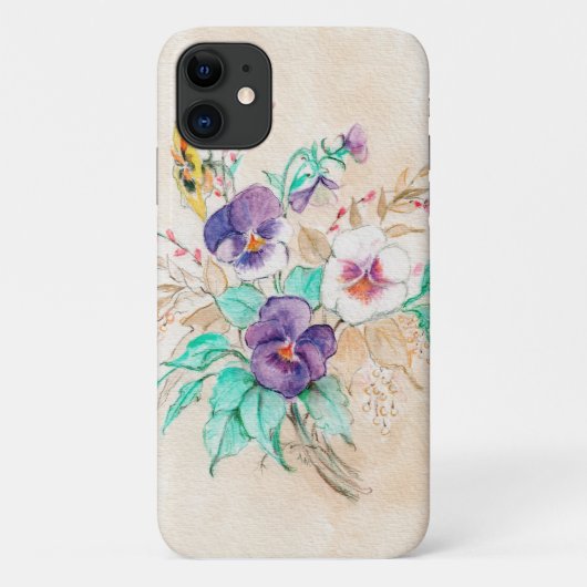 Pansies Bouquet iPhone/iPad case (Achterkant)