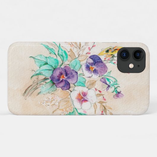 Pansies Bouquet iPhone/iPad case (Achterkant (horizontaal))