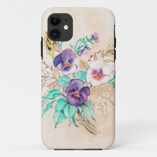 Pansies Bouquet iPhone/iPad case (Achterkant)