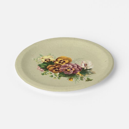  Pansies Bouquet Papieren Bordje (Gekanteld)