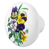 Pansies Bouquet Round Ceramic Knob. Keramische Knop (Rechts)