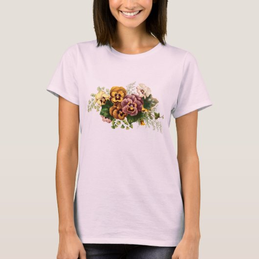  Pansies Bouquet T-shirt (Voorkant)
