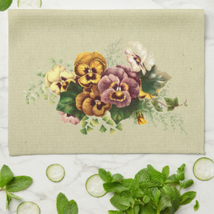 Pansies Bouquet Theedoek