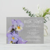 Pansies Bridal Shower-uitnodigingen Kaart (Staand voorkant)