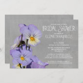 Pansies Bridal Shower-uitnodigingen Kaart (Voorkant / Achterkant)