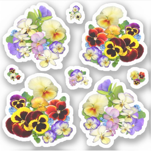 Pansies Contour Sticker (Voorkant)