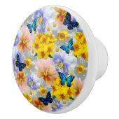 Pansies Daisies en Butterflies Keramische Knop (Rechts)