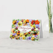  Pansies denken aan je Kaart (Voorkant)