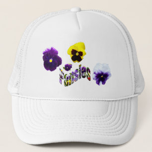 Pansies en Afbeelding Logo; Trucker Pet