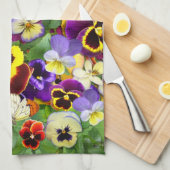 Pansies en botervliegen theedoek (Quarter Fold)