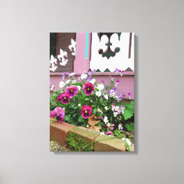 Pansies en Fleur-de-lis - Martha's Vineyard Canva Canvas Afdruk