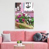 Pansies en Fleur-de-lis - Martha's Vineyard Canva Canvas Afdruk (Insitu (Woonkamer))