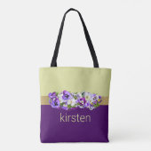 Pansies en gouden gepersonaliseerd Tas (Achterkant)