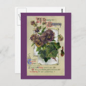 Pansies en Ivy  Verjaardag Briefkaart (Voorkant / Achterkant)