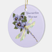 Pansies en libellen keramisch ornament (Links)
