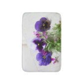 Pansies en lobelia op oud handschrift badmat (Voorkant Verticaal)