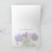 Pansies en lobelia op oud handschrift kaart (Binnen)